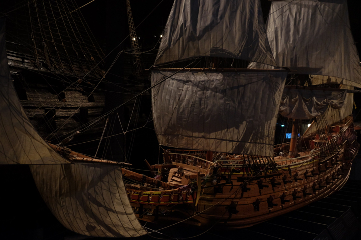 Das Modell der Vasa vor dem Original