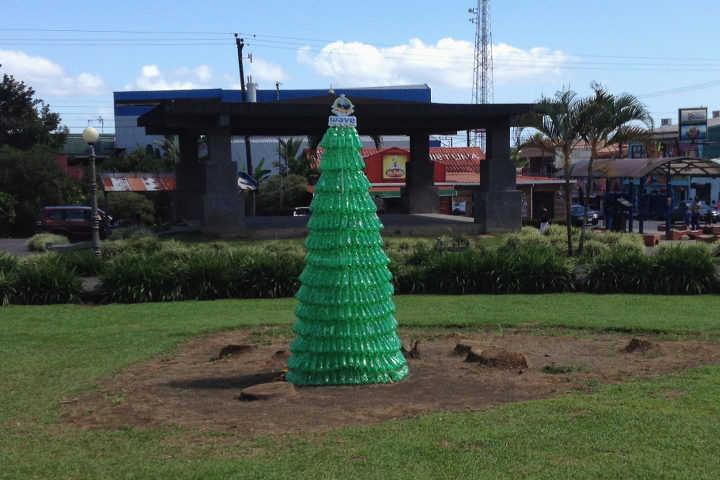 Ein Weihnachtsbaum aus PET-Flaschen... Ideen muss man haben!